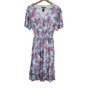 Stella & Julie | Floral Whimsy Fairy Coquette Flutter Sleeve V-Neck Sundress